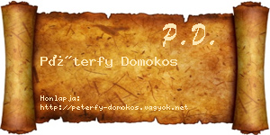 Péterfy Domokos névjegykártya